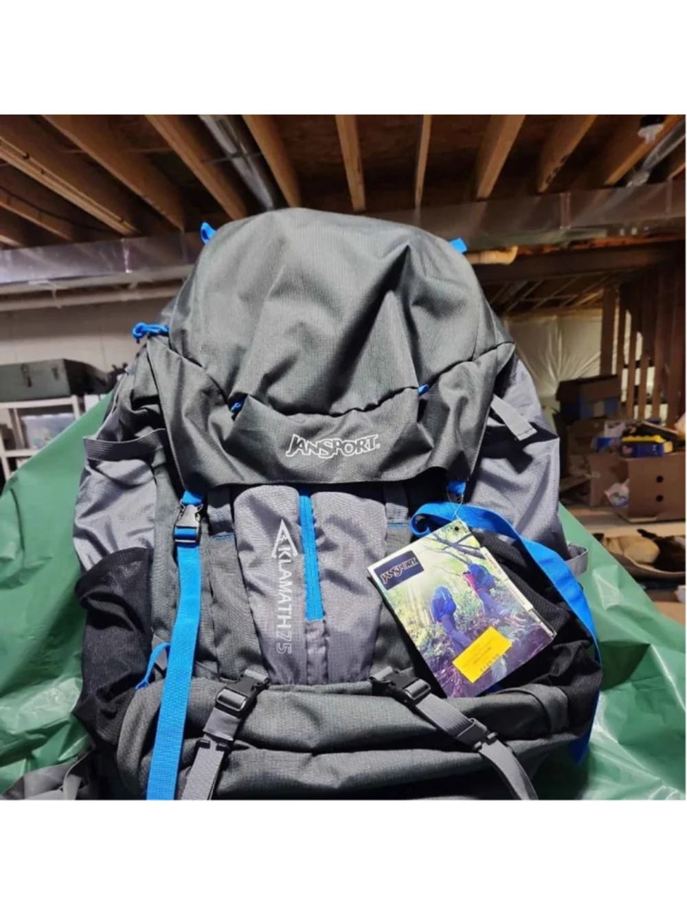 Jansport Klamath 75 Backpack Blue Gray Hiking Camping Internal Frame